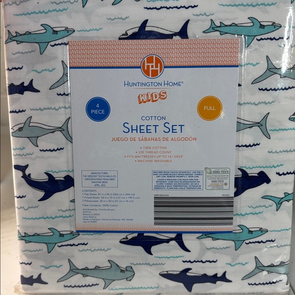 Huntington Home Kids Shark Sheet Set Full - Picture 4 of 6